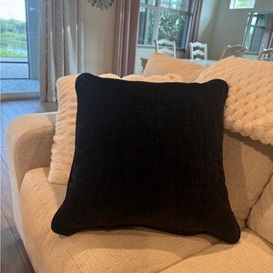 Ashley Furniture Black Velvet Rib Textured Throw Pillows